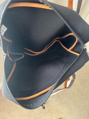 Kensie Black Laptop Tote with Brown Trim Pickle ball tote bag